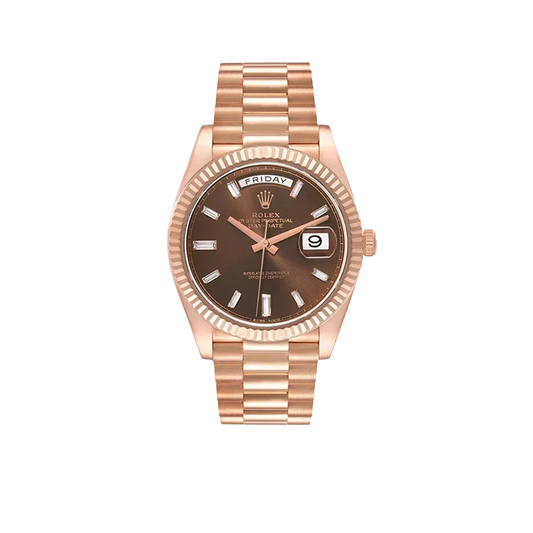 President Day-Date 40mm Rose Gold Chocolate Diamond Watch 228235