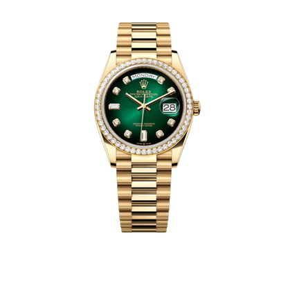 Day-Date President 36mm Yellow Gold 128348RBR Green
