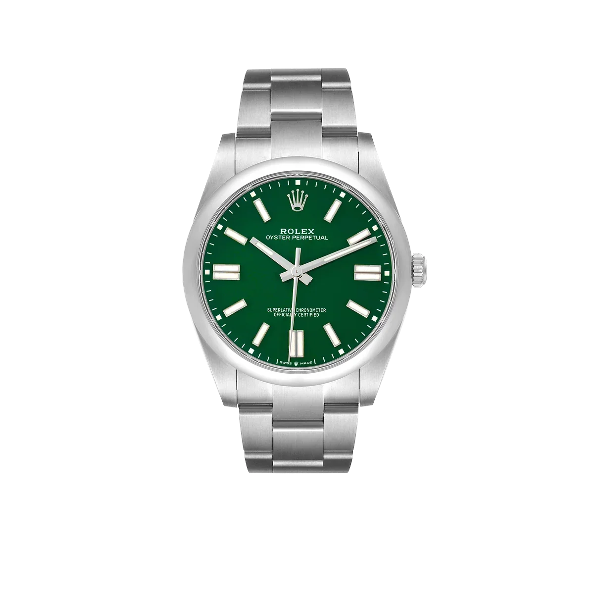 Oyster Perpetual 41mm Green Dial Steel Mens Watch 124300