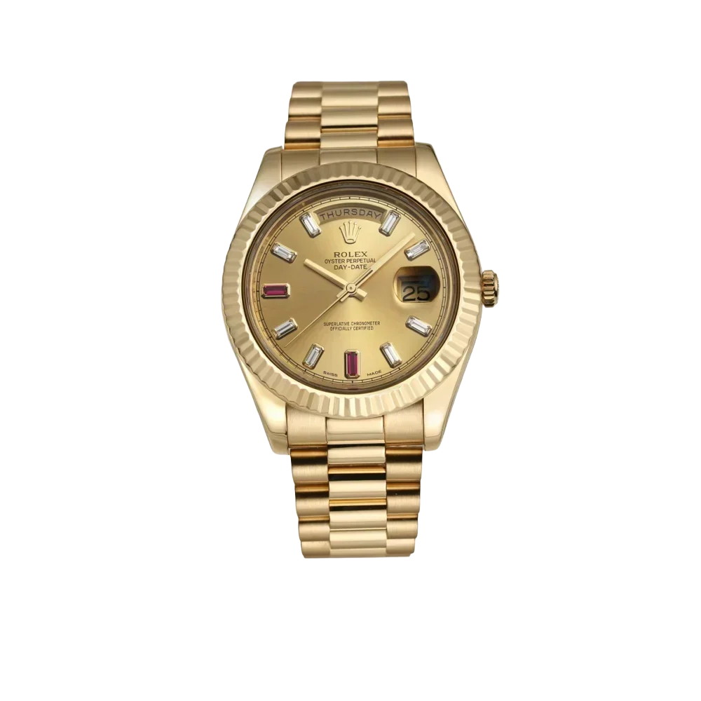 President Day-Date II 41mm 218238 18k Yellow Gold & Ruby Dial
