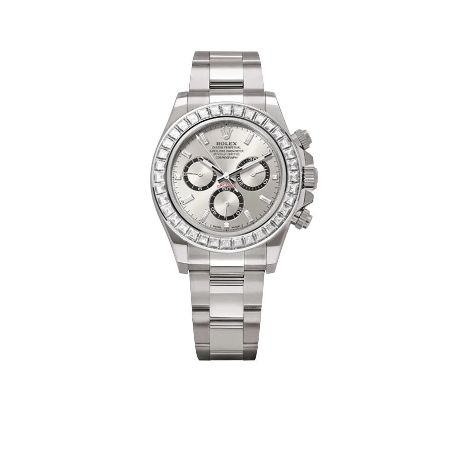 Cosmograph Daytona 40mm White Gold Silver Diamond Dial Diamond Bezel M126539TBR