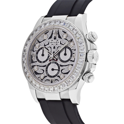 Cosmograph Daytona Eye of the Tiger 40mm 116589TBR White Gold Baguette Diamond Bezel Tiger Pavé Diamond Dial