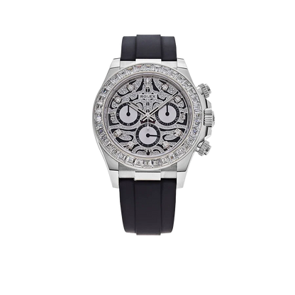 Cosmograph Daytona Eye of the Tiger 40mm 116589TBR White Gold Baguette Diamond Bezel Tiger Pavé Diamond Dial