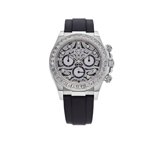 Cosmograph Daytona Eye of the Tiger 40mm 116589TBR White Gold Baguette Diamond Bezel Tiger Pavé Diamond Dial