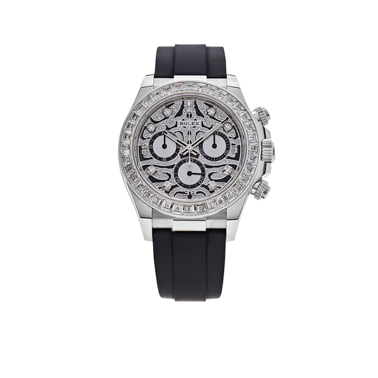Cosmograph Daytona Eye of the Tiger 40mm 116589TBR White Gold Baguette Diamond Bezel Tiger Pavé Diamond Dial