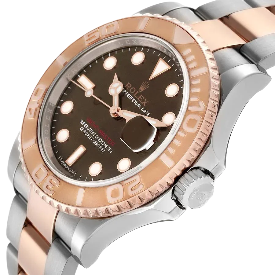 Yachtmaster 40 Rose Gold Steel Brown Dial Mens Watch 116621